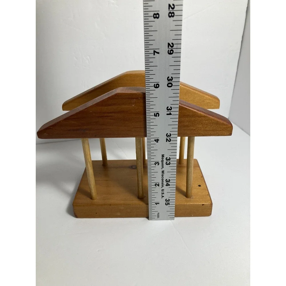 Napkin Holder Solid Wood Light Stained Homemade Vintage 6 x‎ 5.5 inches